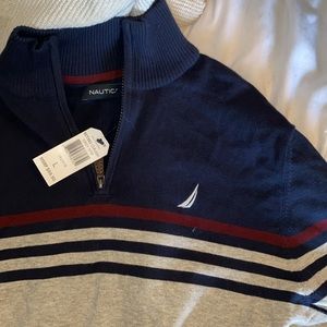 Nautica mens large quarter zip sweater NWT